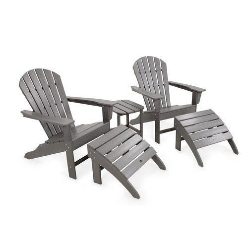 POLYWOOD South Beach Adirondack 5 Piece Set Reviews Wayfair   South Beach Adirondack 5 Piece Set 